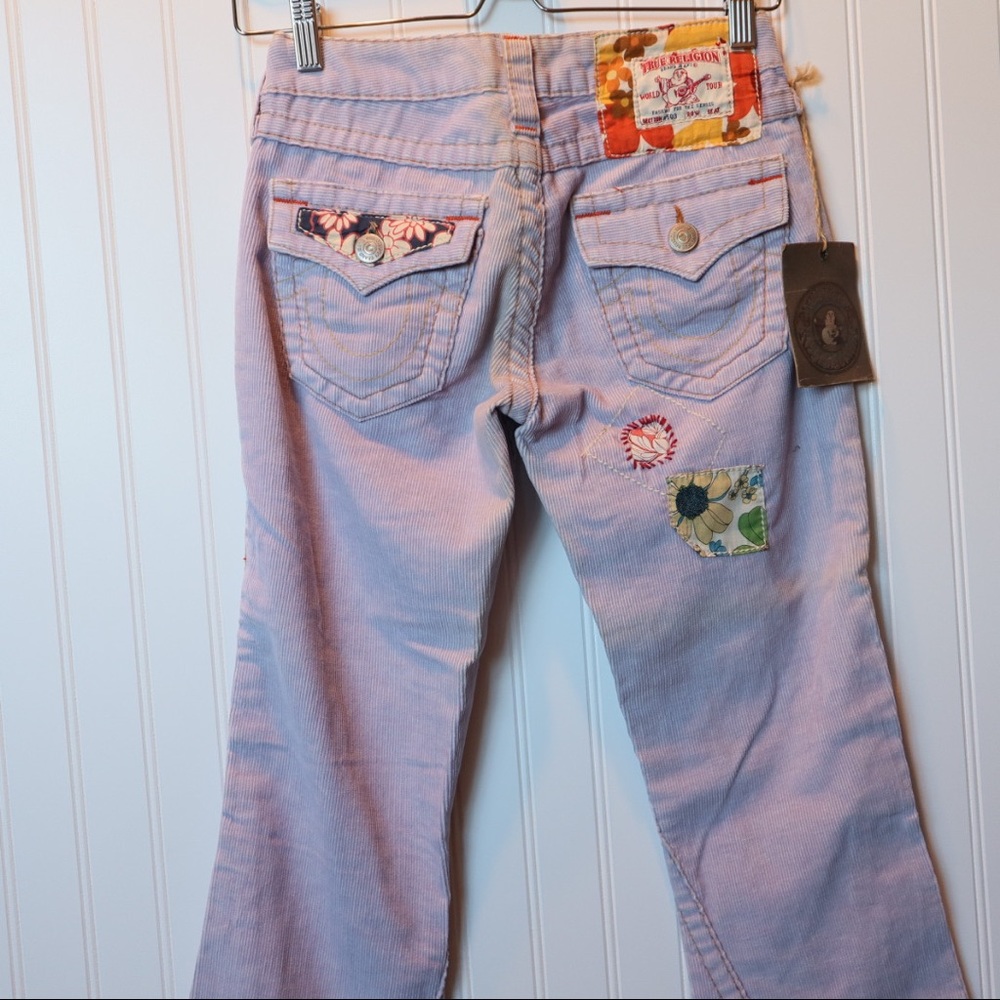 NWT TRUE RELIGION Woodstock Corduroy lavender pant - Picture 4 of 15